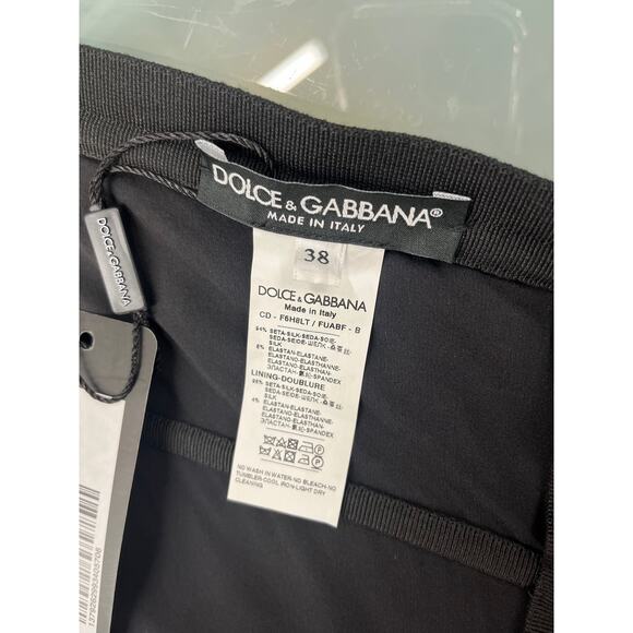 NWT Dolce & Gabbana Strapless Ruched Midi Dress Black 38 XS - Picture 10 of 11